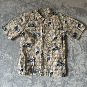 Great Wave Y2K Men's Button-up Shirt Multi Floral Tropical Short Sleeve Print M